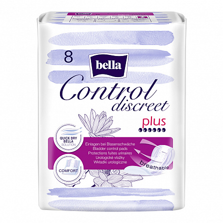 картинка Прокладки урологические BELLA CONTROL DISCREET plus магазин Одежда+ являющийся официальным дистрибьютором в Украине