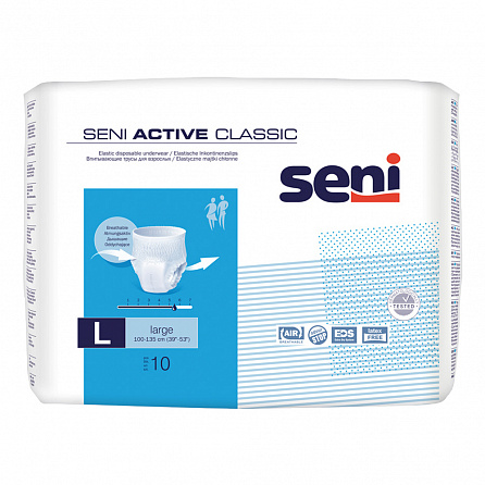 картинка Трусы впитывающие для взрослых SENI ACTIVE CLASSIC магазин Одежда+ являющийся официальным дистрибьютором в Украине