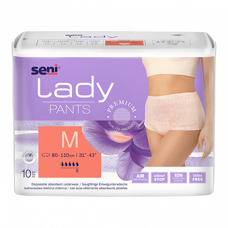 картинка Трусы впитывающие для взрослых SENI LADY PANTS medium магазин Одежда+ являющийся официальным дистрибьютором в Украине