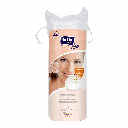 картинка Ватные диски BELLA Cotton care с Д-пантенолом и экстрактом цветка апельсина магазин Одежда+ являющийся официальным дистрибьютором в Украине