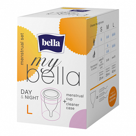 картинка Менструальная чаша my bella и контейнер для хранения и чистки large магазин Одежда+ являющийся официальным дистрибьютором в Украине