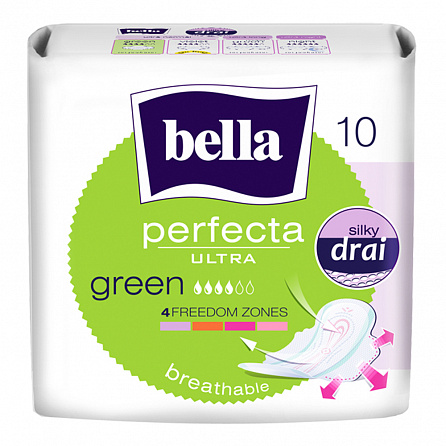 картинка Прокладки гигиенические Bella Perfecta ultra Green. ( 10 шт.) магазин Одежда+ являющийся официальным дистрибьютором в Украине