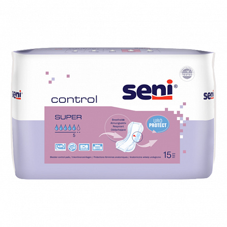 картинка Прокладки урологические SENI CONTROL super (15 шт.) магазин Одежда+ являющийся официальным дистрибьютором в Украине