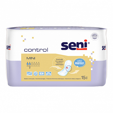 картинка Прокладки урологические SENI CONTROL mini (15 шт.) магазин Одежда+ являющийся официальным дистрибьютором в Украине