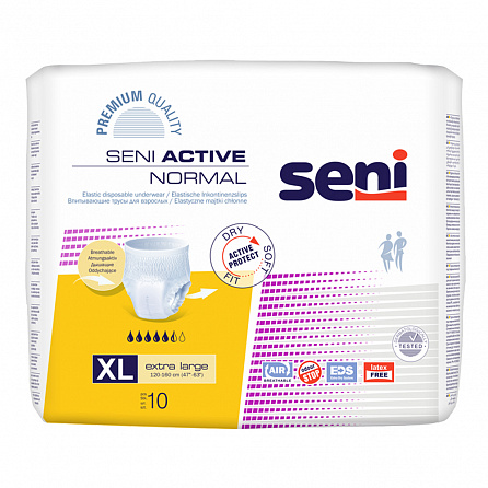 картинка Трусы впитывающие для взрослых SENI ACTIVE NORMAL магазин Одежда+ являющийся официальным дистрибьютором в Украине