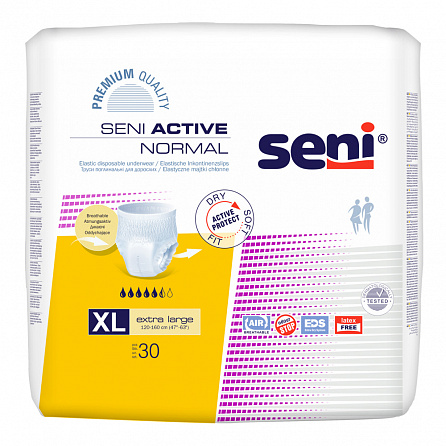 картинка Трусы впитывающие для взрослых SENI ACTIVE NORMAL магазин Одежда+ являющийся официальным дистрибьютором в Украине