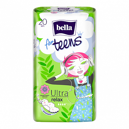 картинка Прокладки гигиенические Bella for Teens: Ultra Relax extra soft deo greеn tea магазин Одежда+ являющийся официальным дистрибьютором в Украине