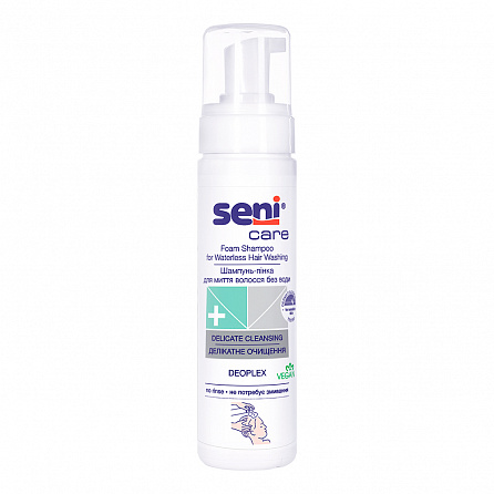 картинка SENI CARE Шампунь-пенка для мытья волос без воды магазин Одежда+ являющийся официальным дистрибьютором в Украине