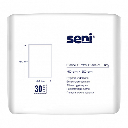 картинка Пеленки гигиенические SENI SOFT BASIC DRY магазин Одежда+ являющийся официальным дистрибьютором в Украине