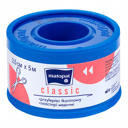 картинка Пластирі медичні mаtораt CLASSIC. ( 2.5см x 5м) магазин Одежда+ являющийся официальным дистрибьютором в Украине