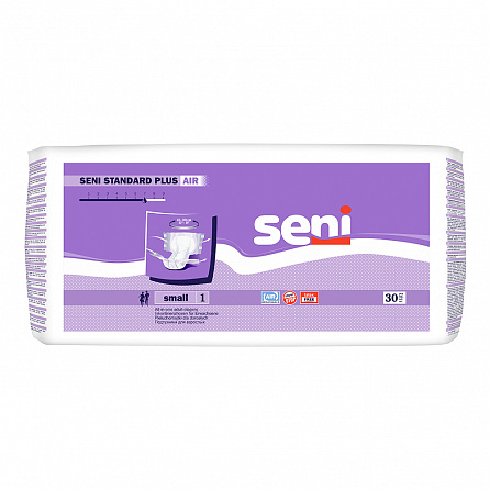картинка Подгузники для взрослых SENI STANDARD PLUS AIR магазин Одежда+ являющийся официальным дистрибьютором в Украине