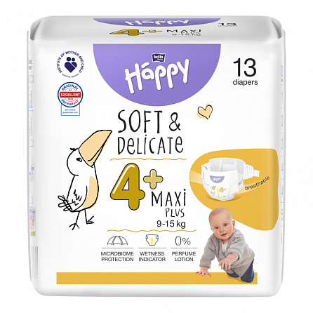 картинка Подгузники детские одноразовые HAPPY BELLA BABY maxi plus (вес 9-15 кг) магазин Одежда+ являющийся официальным дистрибьютором в Украине