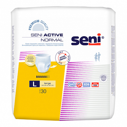 картинка Трусы впитывающие для взрослых SENI ACTIVE NORMAL магазин Одежда+ являющийся официальным дистрибьютором в Украине