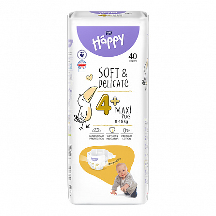 картинка Подгузники детские одноразовые HAPPY BELLA BABY maxi plus (вес 9-15 кг) магазин Одежда+ являющийся официальным дистрибьютором в Украине
