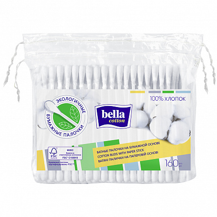 картинка Палочки гигиенические BELLA Cotton бум. основа магазин Одежда+ являющийся официальным дистрибьютором в Украине