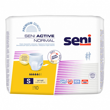 картинка Трусы впитывающие для взрослых SENI ACTIVE NORMAL магазин Одежда+ являющийся официальным дистрибьютором в Украине