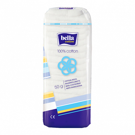 картинка Вата гигиеническая хлопковая Bella Cotton(50 г) магазин Одежда+ являющийся официальным дистрибьютором в Украине